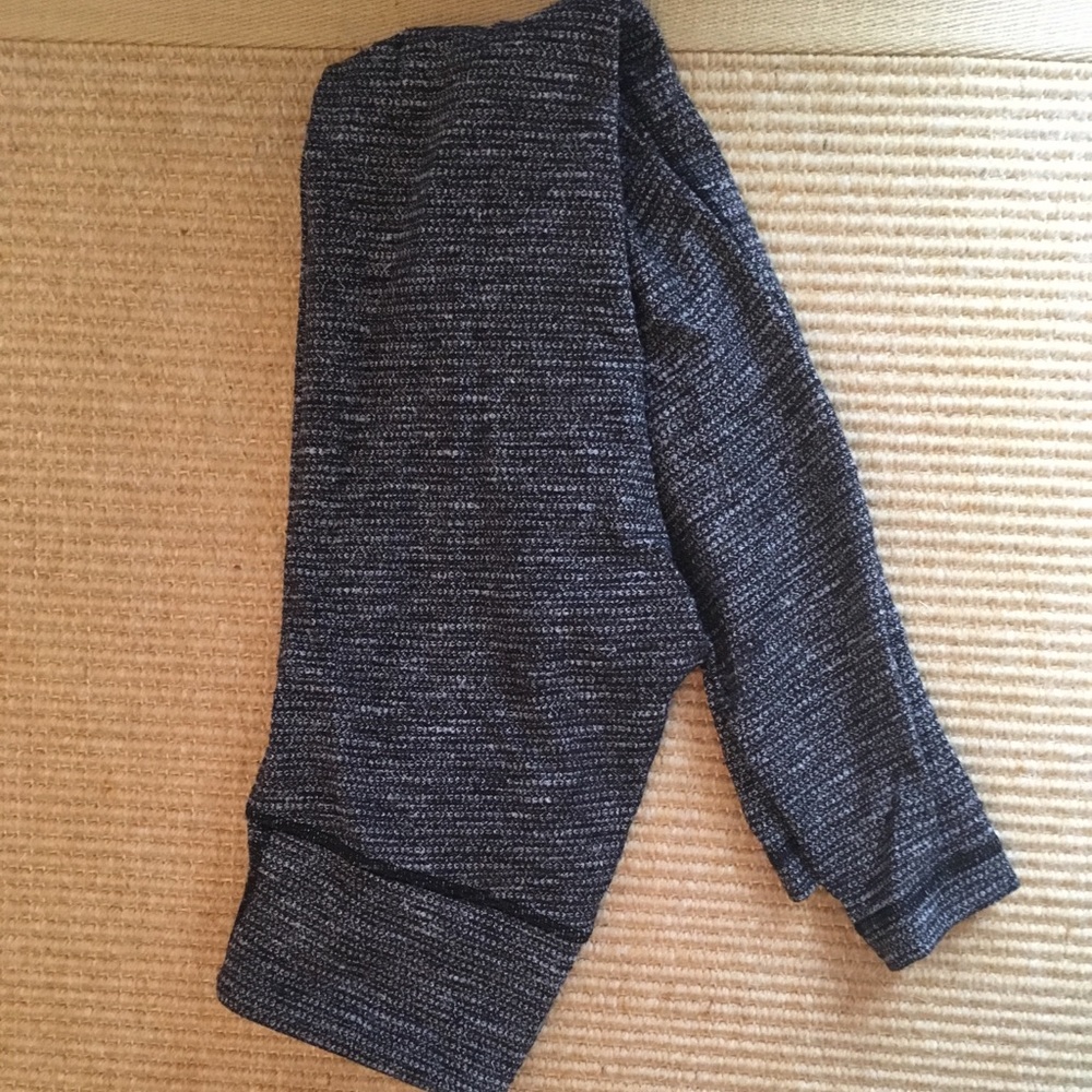 Lululemon Gray and White Striped Leggings
