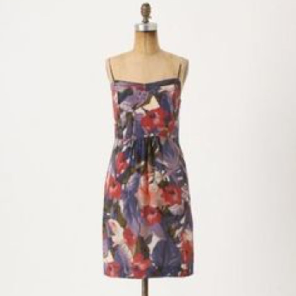 Moulinette Soeurs Silk Watercolor Cocktail Dress