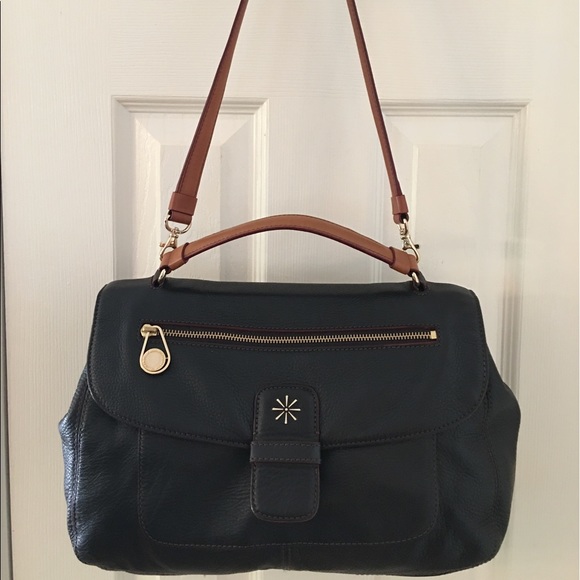 Isaac Mizrahi Handbags - Isaac Mizrahi Live Black Leather Satchel Bag