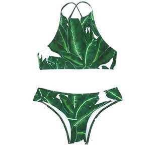 NWT! Palm leaf bikini