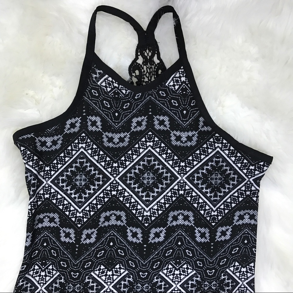 Black lace back tribal bohemian maxi dress - Picture 3 of 8