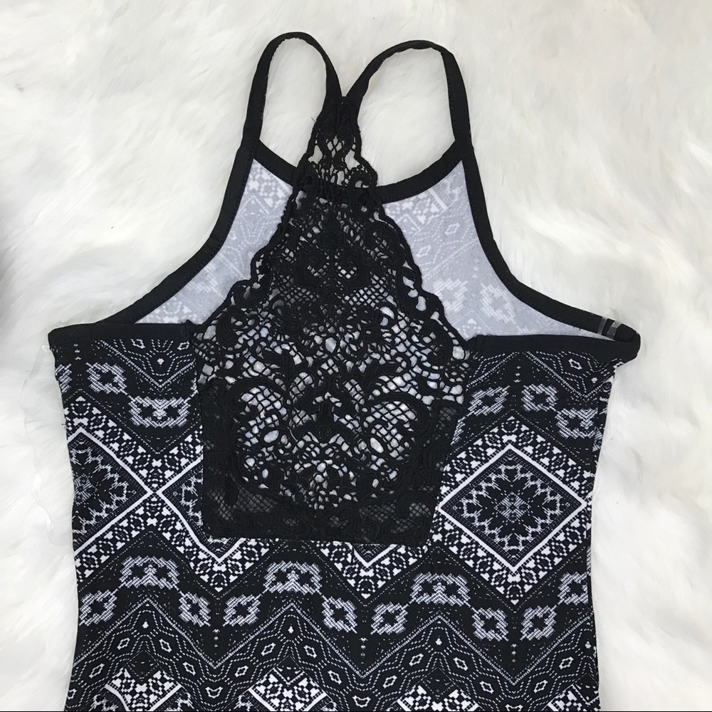 Black lace back tribal bohemian maxi dress - Picture 5 of 8