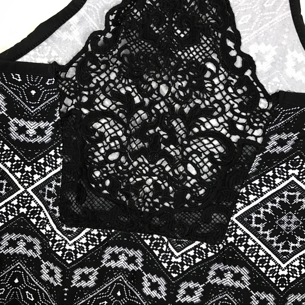 Black lace back tribal bohemian maxi dress - Picture 7 of 8