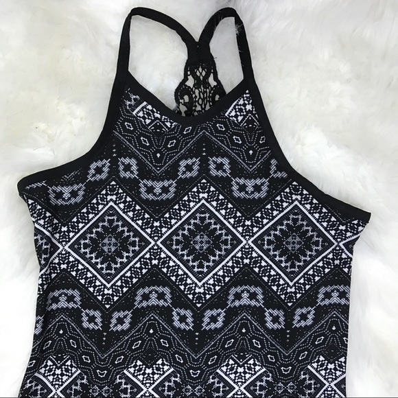 Black lace back tribal bohemian maxi dress - Picture 3 of 8