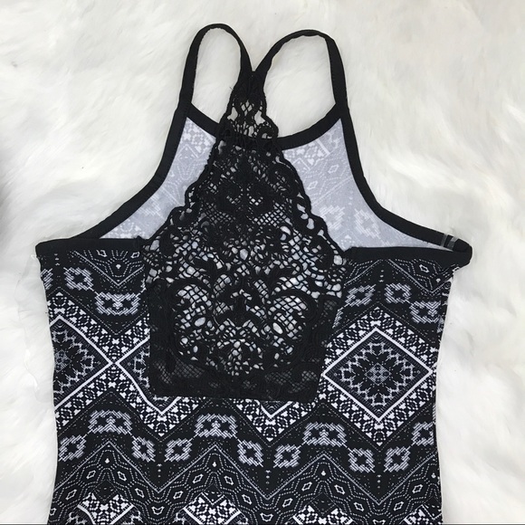 Black lace back tribal bohemian maxi dress - Picture 5 of 8