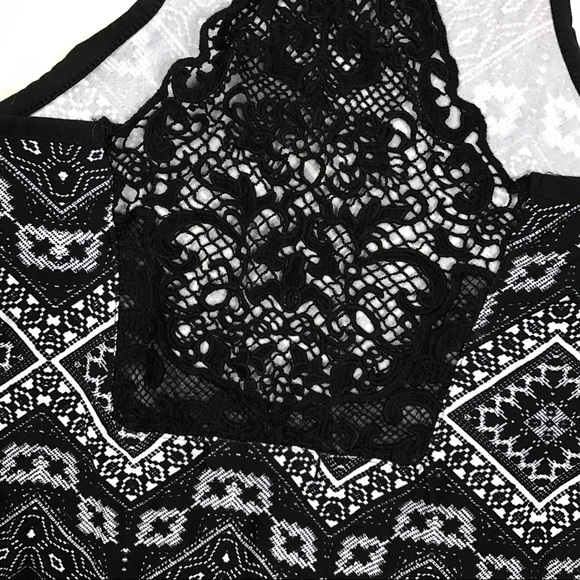 Black lace back tribal bohemian maxi dress - Picture 7 of 8