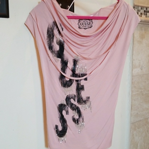 💋💕Guess rose pink unique top with sequin - Picture 4 of 4