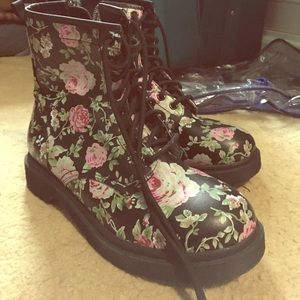 Mossimo floral combat boots