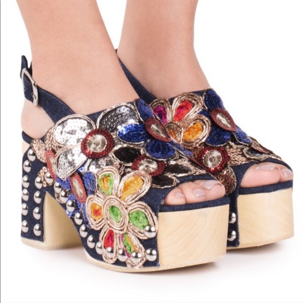 Jeffrey Campbell Platform Sequin Sandal Heels