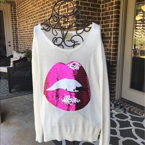 Wildfox white label sequin make out sweater