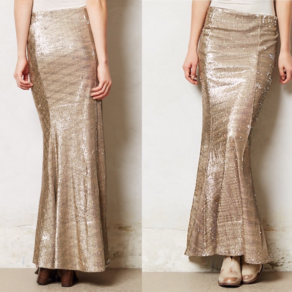 Anthropologie Sequin Skirt