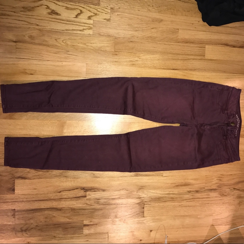 Maroon High-rise jegging