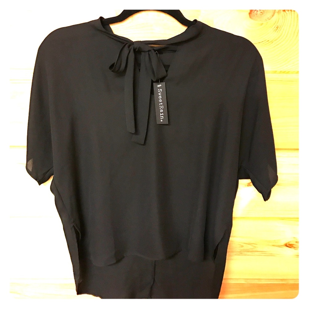 Black sheer blouse