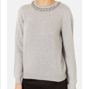 Topshop Embellished Neck Sweater