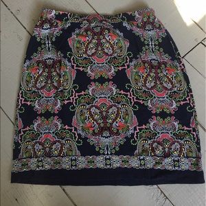 Ann Taylor Loft- Patterned Cotton Skirt