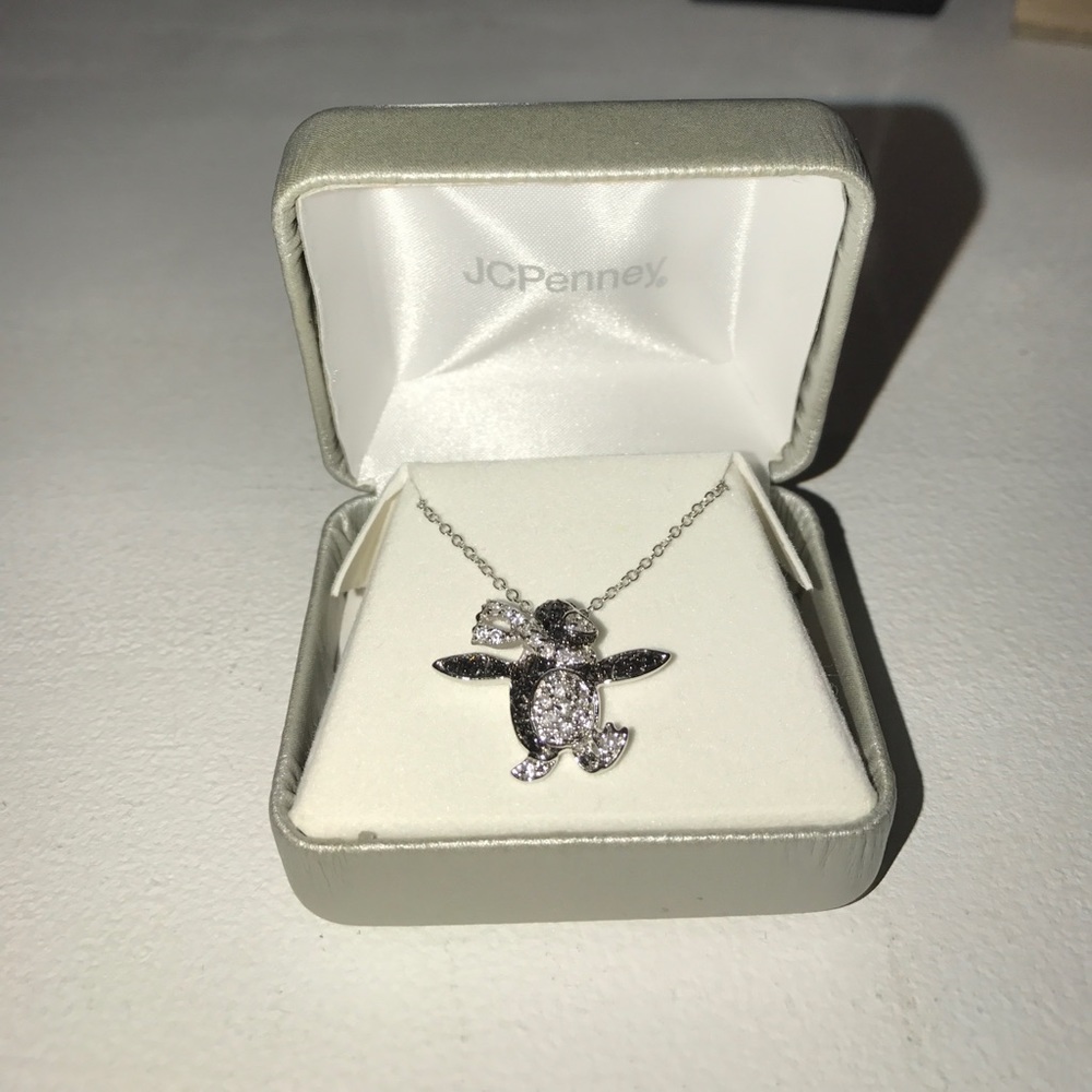Penguin cubic zirconia necklace