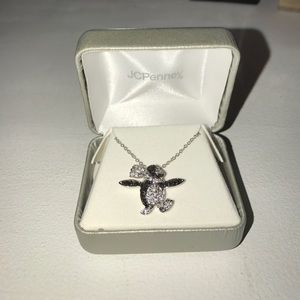 Penguin cubic zirconia necklace