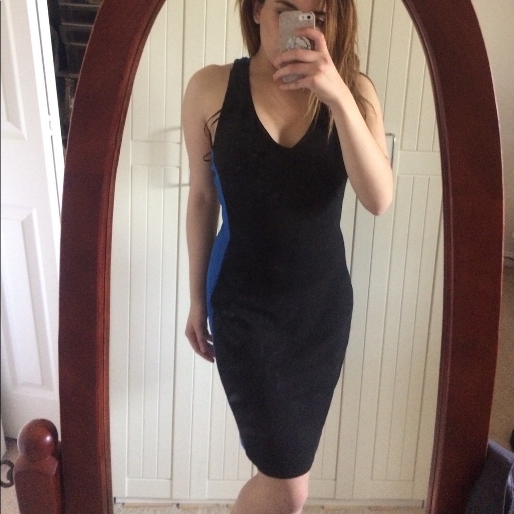 Jennifer Lopez Color Block V Neck Racerback Dress