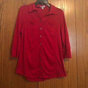 Magenta 3/4 sleeve button down shirt!