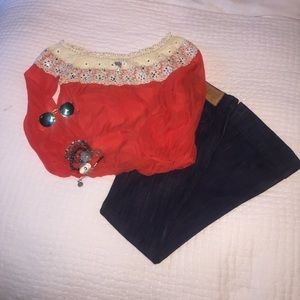 Off the shoulder top.