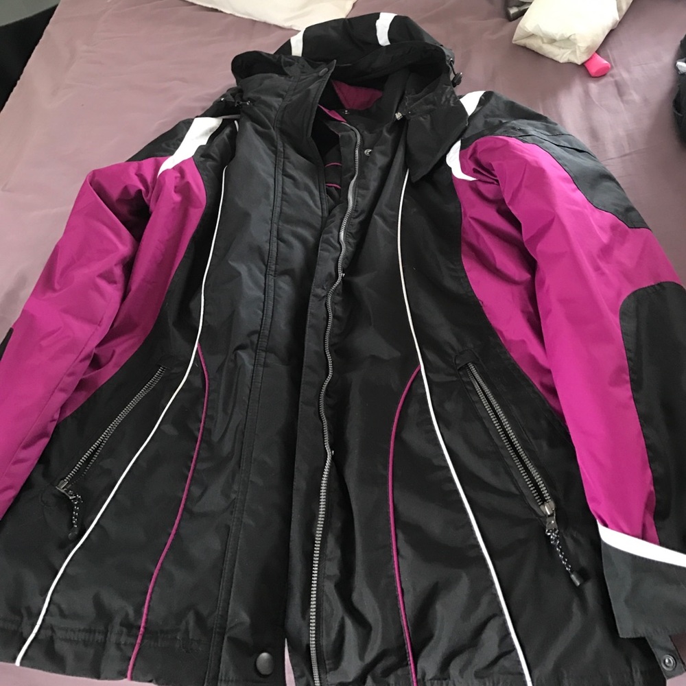 Double layer coat pink/black