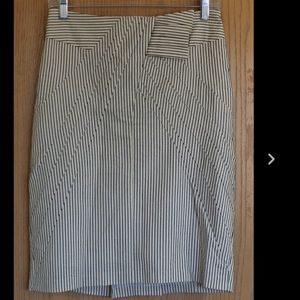 Anthropologie Black Stripe Origami Pencil Skirt