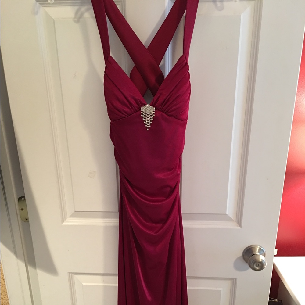 Long Burgundy/Deep Red Homecoming/Prom Dress