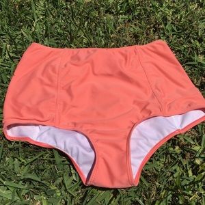 Kortni Jeane Coral high waist swimmers