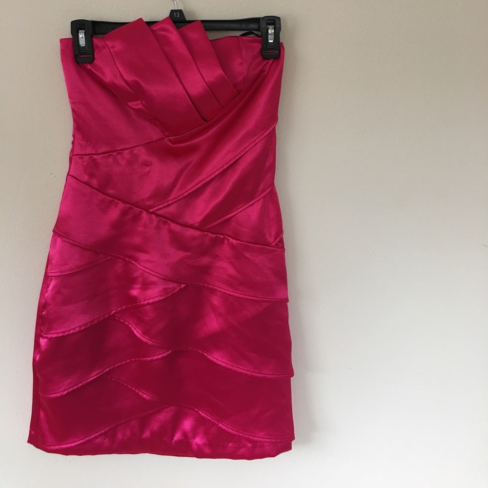 Hot Pink strapless dress