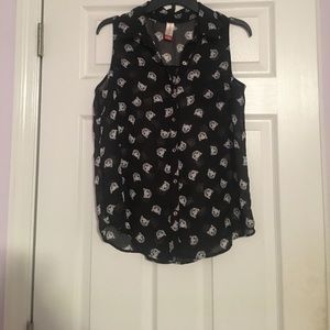 Black and white cat tank top