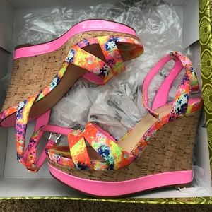Gianni Bini Kinsley Wedge Sandals in multi SIZE 7