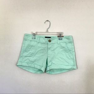 Mint jean shorts