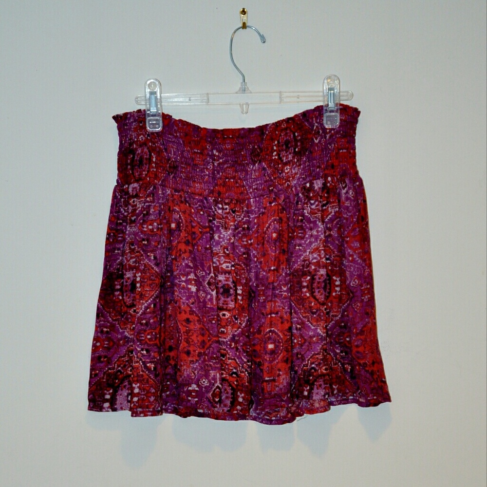 Urban Outfitters Ecot? Red Pink Printed Skirt