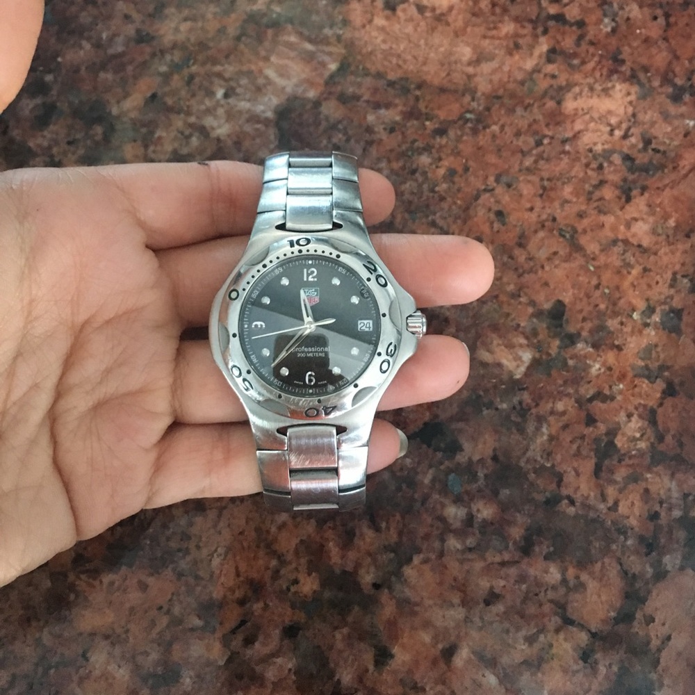 Men's tag heuer silver waterproof watch