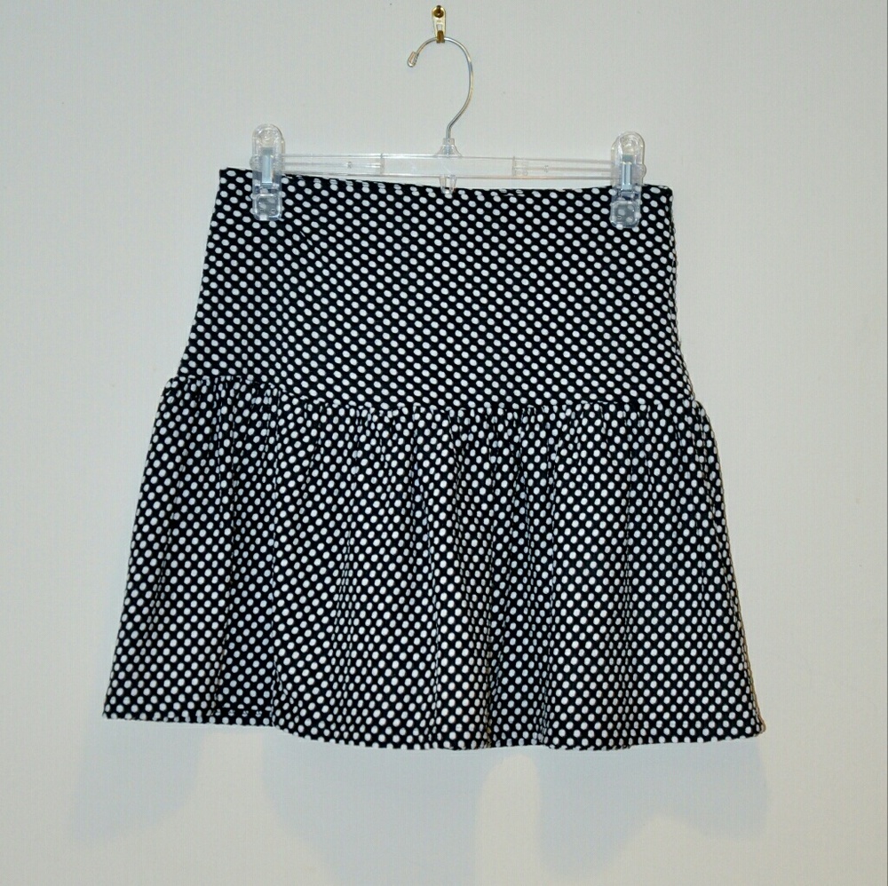 Bar III Black White Polka Dot Skirt