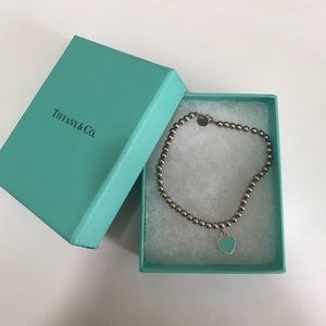 Authentic Tiffany and Co. Heart Bead Bracelet