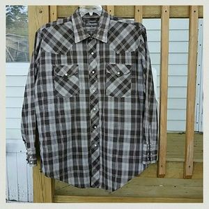 Men's plaid western button down shirt