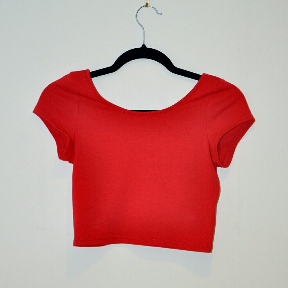 Tobi Red Scoop Crop Top