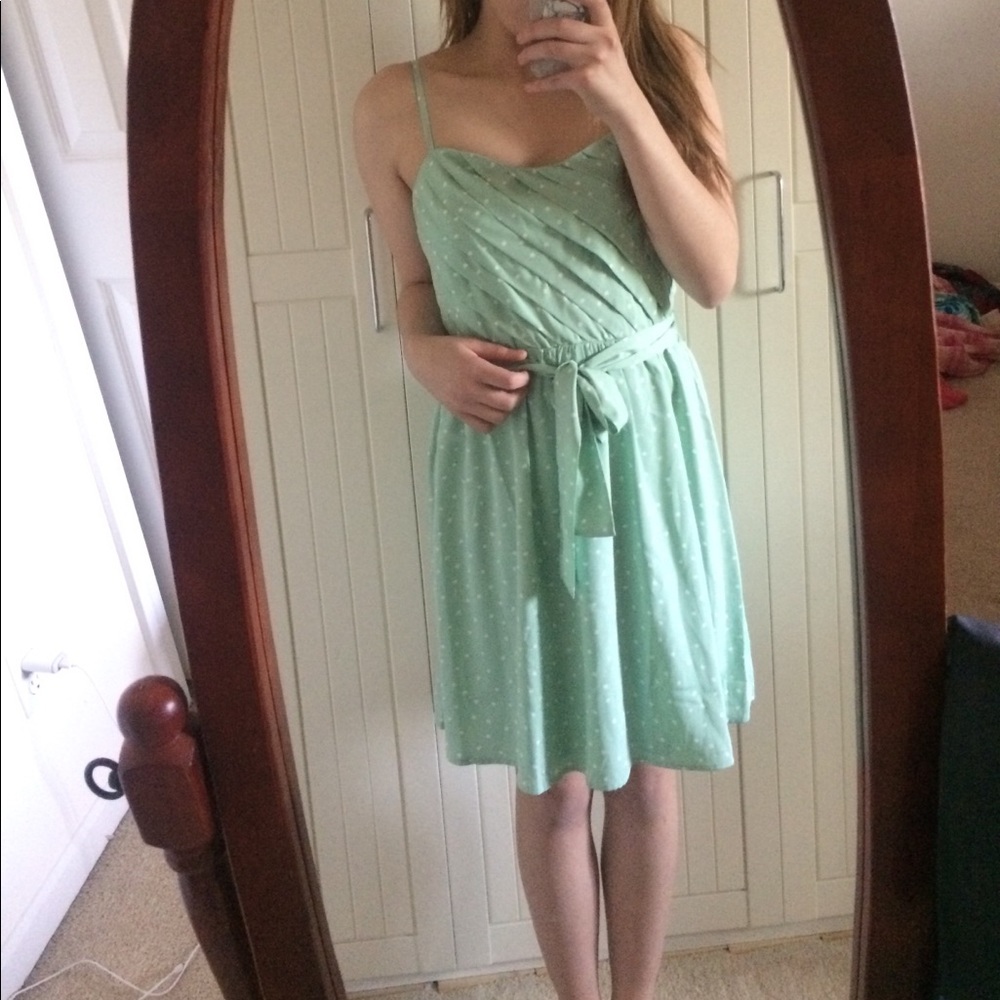 Lauren Conrad Mint Polka Dot Dress