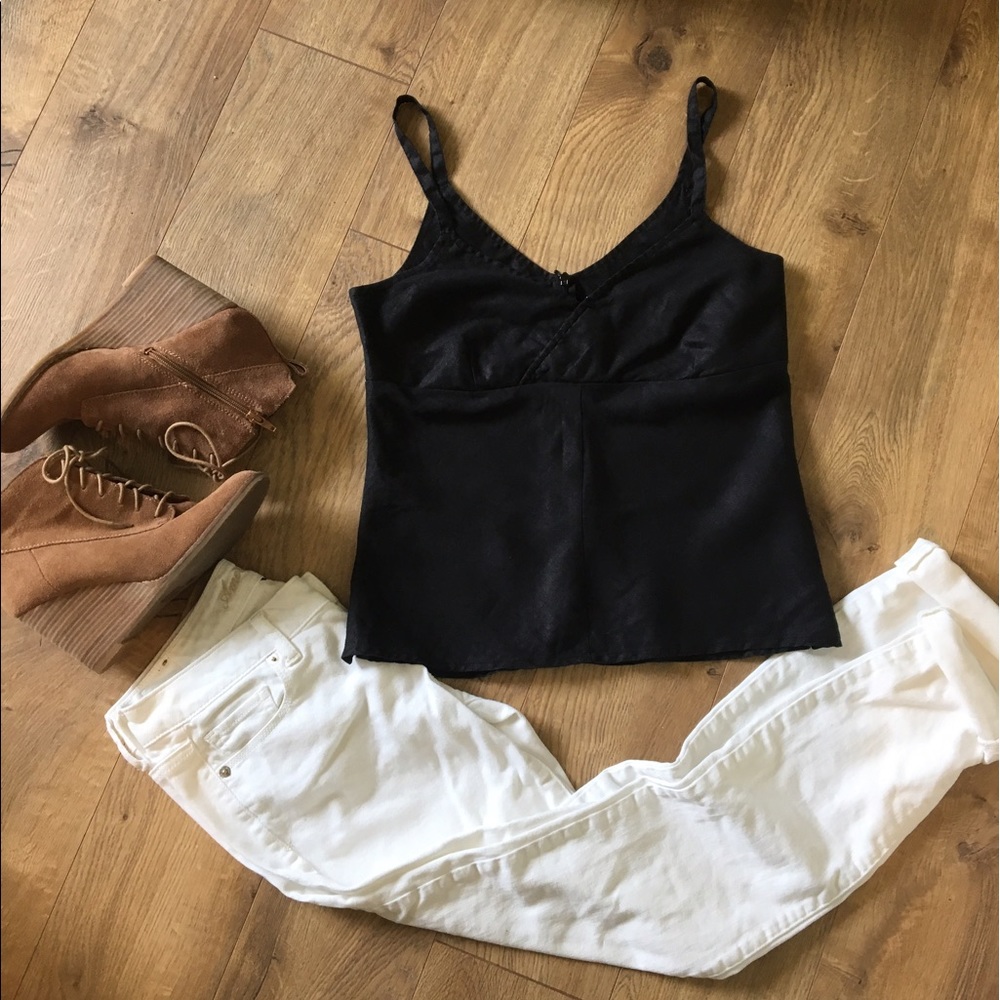 100% Linen Black Top