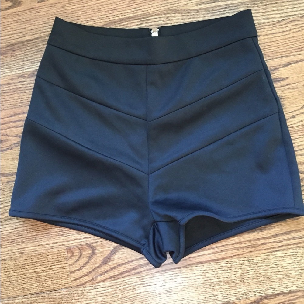 High waisted black going out shorts