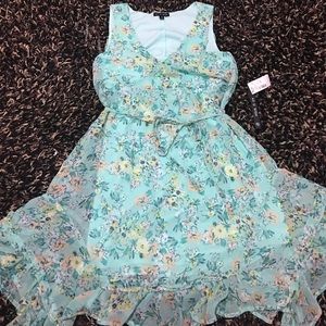 Mint green floral dress