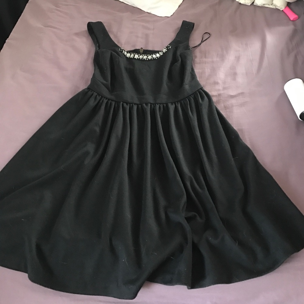 Black dress bedazzled collar