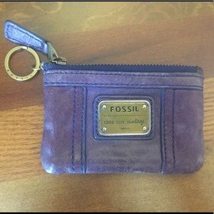 Fossil blue leather coin purse/card holder