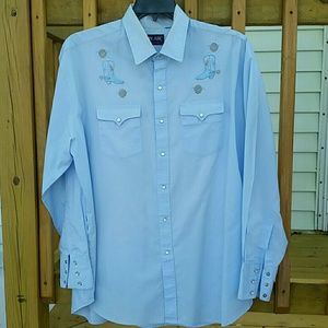 Men's light blue western shirt