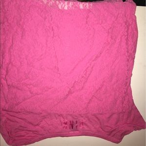 Pink t shirt with lace see through back