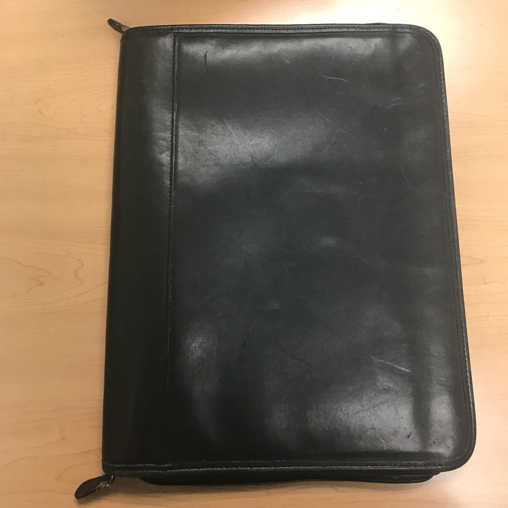Coach Portfolio Organizer Black Leather