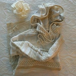 Lightweight Hi-Lo Hooded Knit Pullover Size XS