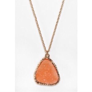 Coral Sunset Druzy Necklace