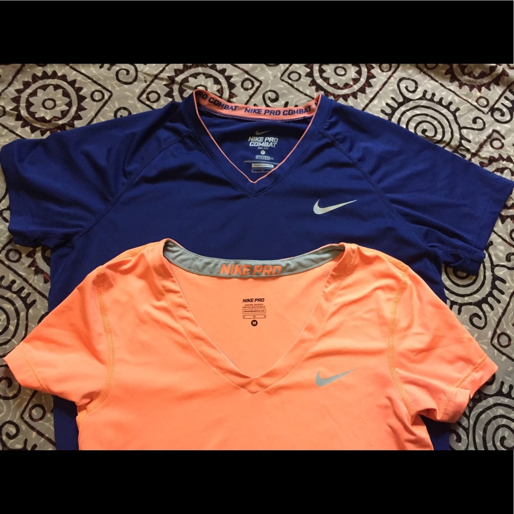 Large Blue Nike Pro Tee Medium Peach Nike Pro Tee